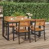 Garden Table with U-shaped Legs - Solid Acacia Wood 160x80 cm