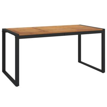 Garden Table with U-shaped Legs - Solid Acacia Wood 160x80 cm