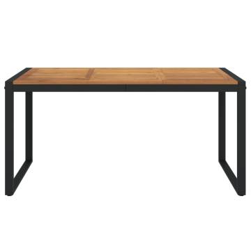 Garden Table with U-shaped Legs - Solid Acacia Wood 160x80 cm