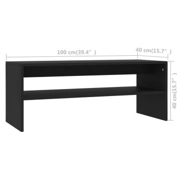 Elegant Black Coffee Table | 100x40 cm | Hipomarket