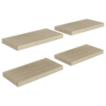 Stylish Floating Wall Shelves - 4 pcs Oak | HipoMarket