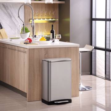 EKO Pedal Bin E-Cube 40L Matte Silver - Stylish & Practical