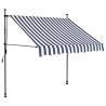 Manual Retractable Awning with LED - 150 cm Blue & White