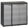 Garden Storage Cabinet with 2 Shelves Black and Grey Colour black and grey Size 97 x 38 x 87 cm Quantity in Package 1 Number of 