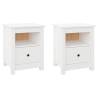 Bedside Cabinets 2 pcs White - Solid Pine Wood - Hipomarket