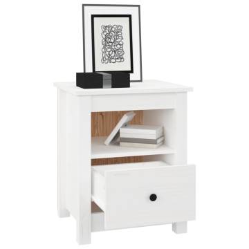 Bedside Cabinets 2 pcs White - Solid Pine Wood - Hipomarket