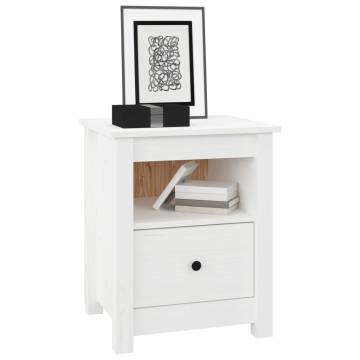 Bedside Cabinets 2 pcs White - Solid Pine Wood - Hipomarket