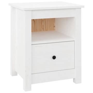 Bedside Cabinets 2 pcs White - Solid Pine Wood - Hipomarket