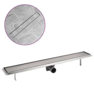 Stylish Linear Shower Drain 830x140 mm - Stainless Steel