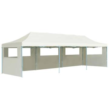 Folding Pop-up Party Tent 3x9 m with 5 Sidewalls - Cream