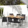 Stylish 6 pcs Black Steel & Textilene Garden Chairs