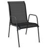 Stylish 6 pcs Black Steel & Textilene Garden Chairs