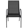 Stylish 6 pcs Black Steel & Textilene Garden Chairs