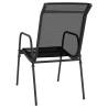 Stylish 6 pcs Black Steel & Textilene Garden Chairs