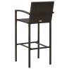 Brown Poly Rattan Bar Stools - 2 pcs Set for Indoor & Outdoor