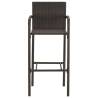 Brown Poly Rattan Bar Stools - 2 pcs Set for Indoor & Outdoor