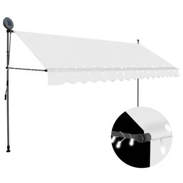 Manual Retractable Awning with LED - 400 cm Cream