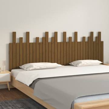 Elegant Honey Brown Wall Headboard - Solid Wood Pine