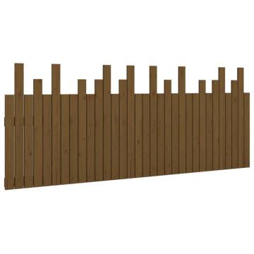 Elegant Honey Brown Wall Headboard - Solid Wood Pine