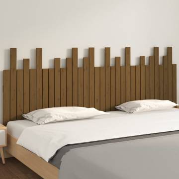 Elegant Honey Brown Wall Headboard - Solid Wood Pine