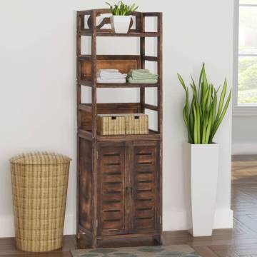 Display Cabinet Dark Brown 46x24x140 cm | Solid Paulownia Wood