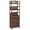 Display Cabinet Dark Brown 46x24x140 cm | Solid Paulownia Wood