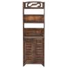 Display Cabinet Dark Brown 46x24x140 cm | Solid Paulownia Wood