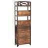 Display Cabinet Dark Brown 46x24x140 cm | Solid Paulownia Wood