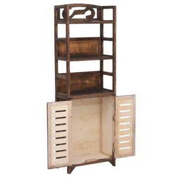 Display Cabinet Dark Brown 46x24x140 cm | Solid Paulownia Wood