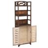 Display Cabinet Dark Brown 46x24x140 cm | Solid Paulownia Wood