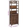 Display Cabinet Dark Brown 46x24x140 cm | Solid Paulownia Wood