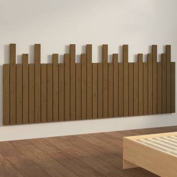 Elegant Honey Brown Wall Headboard - Solid Wood Pine