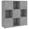 Stylish Concrete Grey Book Cabinet - 90x30x90 cm