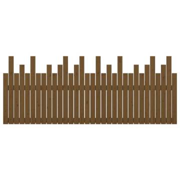 Elegant Honey Brown Wall Headboard - Solid Wood Pine