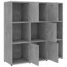 Stylish Concrete Grey Book Cabinet - 90x30x90 cm