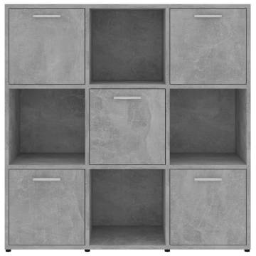 Stylish Concrete Grey Book Cabinet - 90x30x90 cm