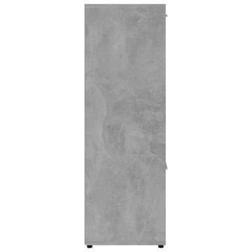 Stylish Concrete Grey Book Cabinet - 90x30x90 cm