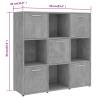 Stylish Concrete Grey Book Cabinet - 90x30x90 cm