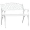 Elegant Cast Aluminium Garden Bench - 102 cm White