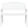 Elegant Cast Aluminium Garden Bench - 102 cm White