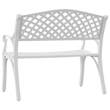 Elegant Cast Aluminium Garden Bench - 102 cm White