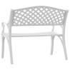 Elegant Cast Aluminium Garden Bench - 102 cm White