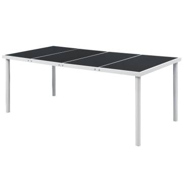 Garden Table 190x90x74 cm Black Steel - Elegant Outdoor Dining