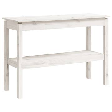 Elegant White Console Table - Solid Pine Wood 110x40x75 cm