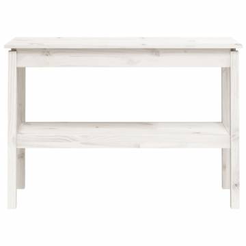 Elegant White Console Table - Solid Pine Wood 110x40x75 cm