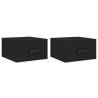 Wall-mounted Bedside Cabinets - 2pcs Black | HipoMarket