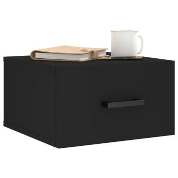 Wall-mounted Bedside Cabinets - 2pcs Black | HipoMarket