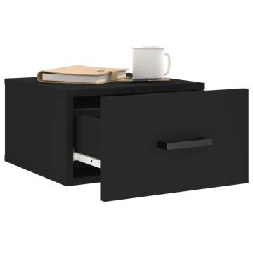 Wall-mounted Bedside Cabinets - 2pcs Black | HipoMarket