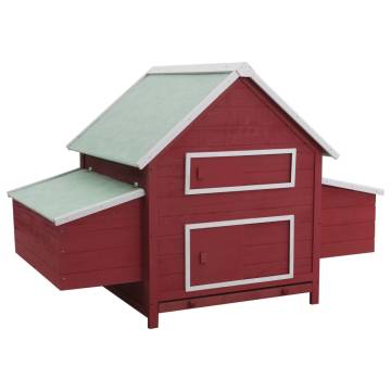 Chicken Coop Red - Durable Wooden Hen House | Hipomarket