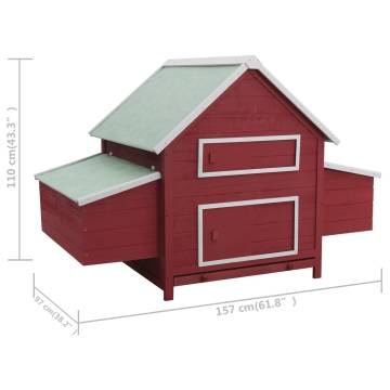 Chicken Coop Red - Durable Wooden Hen House | Hipomarket